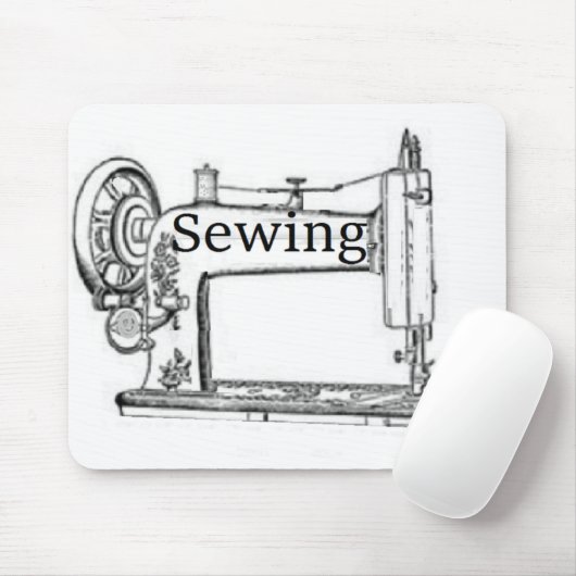 Ontwerp van de naaimachine muismat (Met muis)