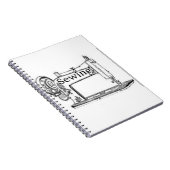 Ontwerp van de naaimachine notitieboek (Rechterzijde)