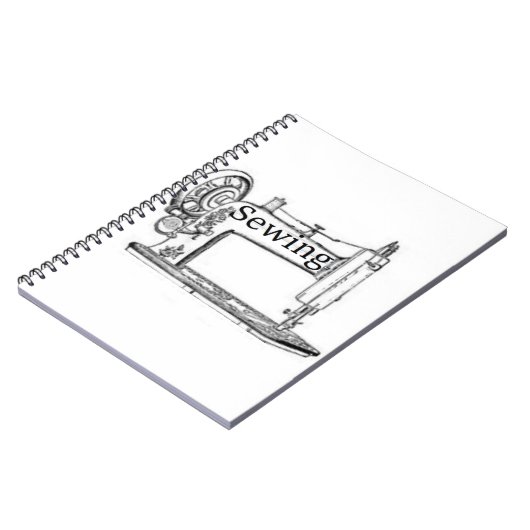 Ontwerp van de naaimachine notitieboek (Linkerzijde)