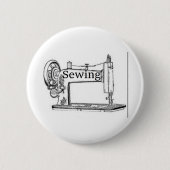 Ontwerp van de naaimachine ronde button 5,7 cm (Voorkant)