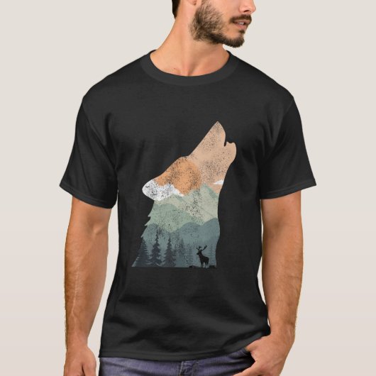  ontwerp van de natuur met het silhouet van de wol t-shirt (Voorkant)