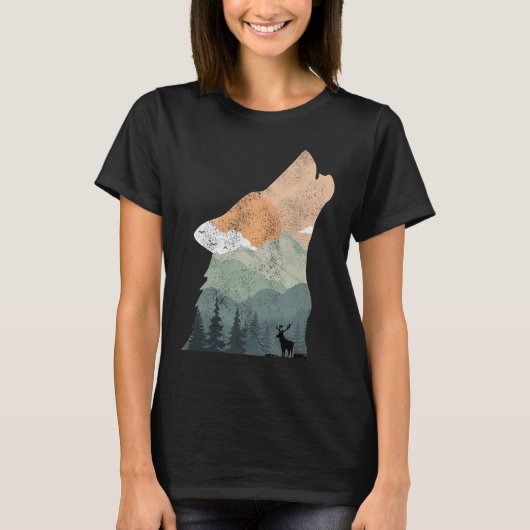  ontwerp van de natuur met het silhouet van de wol t-shirt (Voorkant)