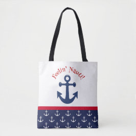 Ontwerp van de Nauti-zomeranker Tote Bag