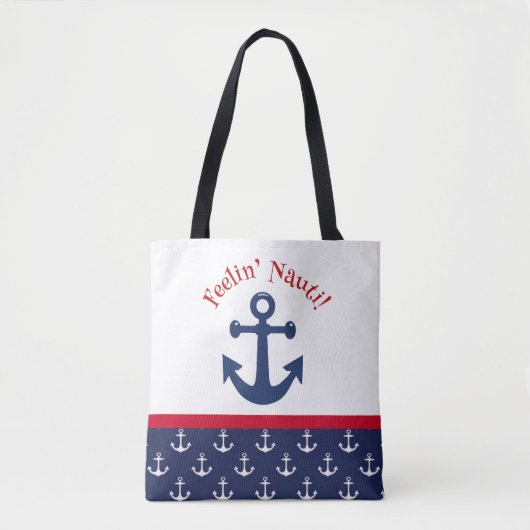 Ontwerp van de Nauti-zomeranker Tote Bag (Voorkant)