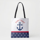Ontwerp van de Nauti-zomeranker Tote Bag (Voorkant)