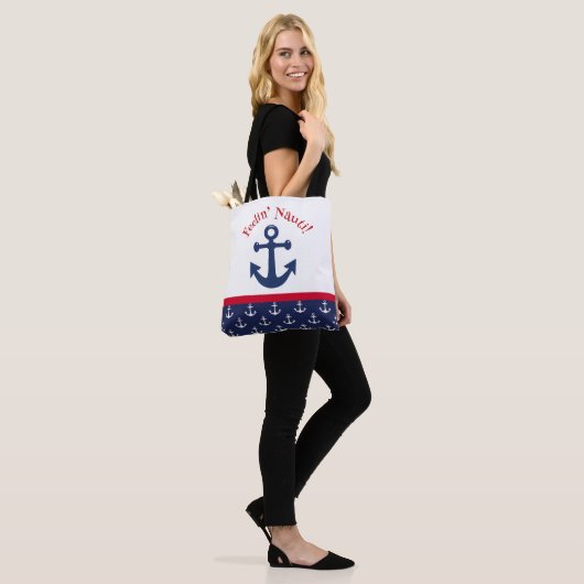 Ontwerp van de Nauti-zomeranker Tote Bag (Op model)