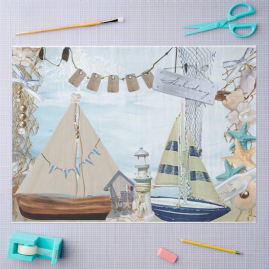 Ontwerp van de Nautische reeks 4 Tissuepapier (Craft)