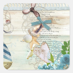 Ontwerp van de Nautische reeks 5 Vierkante Sticker