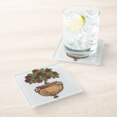  ontwerp van de nieuwe roos glazen onderzetter (Schuin)