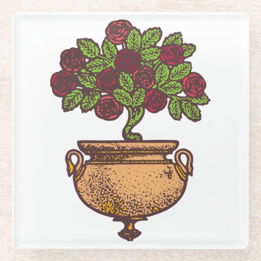  ontwerp van de nieuwe roos glazen onderzetter (Voorkant)