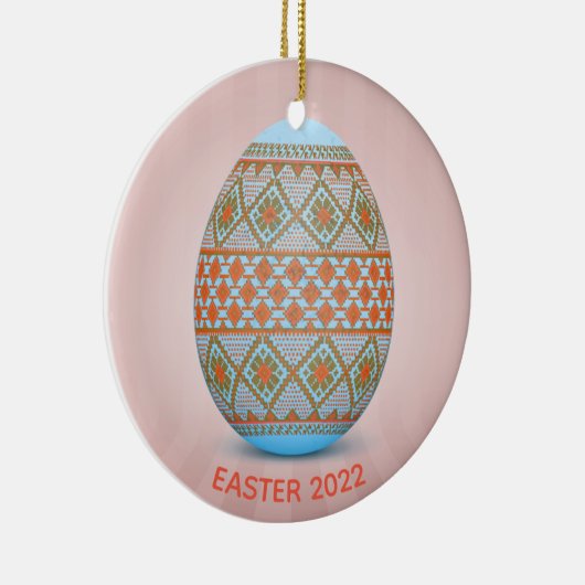 Ontwerp van de Oekraïense paaseieren (Pysanka) Keramisch Ornament (Rechts)