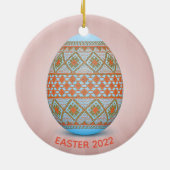 Ontwerp van de Oekraïense paaseieren (Pysanka) Keramisch Ornament (Achterkant)