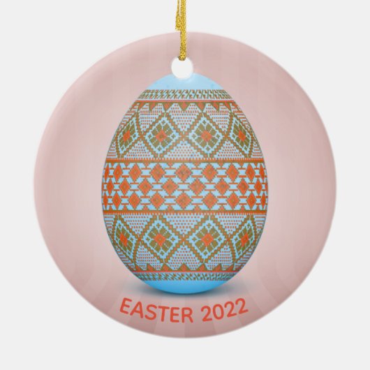 Ontwerp van de Oekraïense paaseieren (Pysanka) Keramisch Ornament (Achterkant)