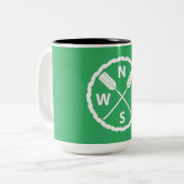 Ontwerp van de Ontdekkingsreiziger van het peddel  Tweekleurige Koffiemok (Voorkant links)