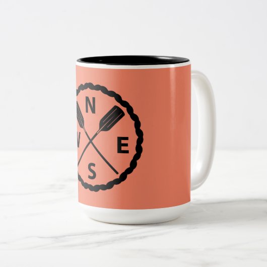 Ontwerp van de Ontdekkingsreiziger van het peddel  Tweekleurige Koffiemok (Voorkant rechts)