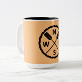 Ontwerp van de Ontdekkingsreiziger van het peddel  Tweekleurige Koffiemok (Voorkant links)