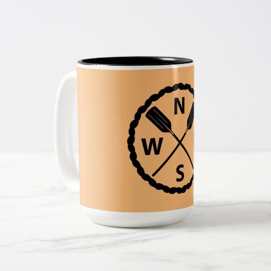 Ontwerp van de Ontdekkingsreiziger van het peddel  Tweekleurige Koffiemok (Voorkant links)