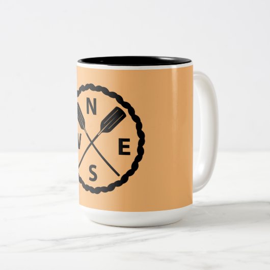 Ontwerp van de Ontdekkingsreiziger van het peddel  Tweekleurige Koffiemok (Voorkant rechts)