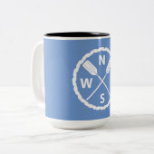 Ontwerp van de Ontdekkingsreiziger van het peddel  Tweekleurige Koffiemok (Voorkant links)