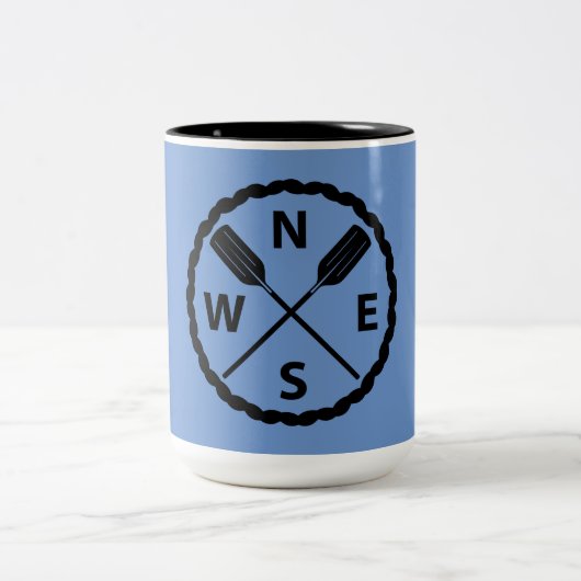 Ontwerp van de Ontdekkingsreiziger van het peddel  Tweekleurige Koffiemok (Center)