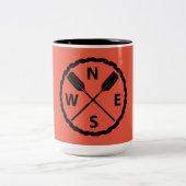 Ontwerp van de Ontdekkingsreiziger van het peddel  Tweekleurige Koffiemok (Center)