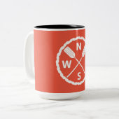 Ontwerp van de Ontdekkingsreiziger van het peddel  Tweekleurige Koffiemok (Voorkant links)