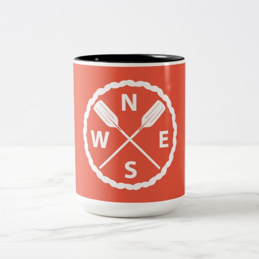 Ontwerp van de Ontdekkingsreiziger van het peddel  Tweekleurige Koffiemok (Center)