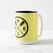 Ontwerp van de Ontdekkingsreiziger van het peddel  Tweekleurige Koffiemok (Voorkant rechts)