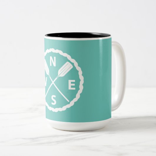 Ontwerp van de Ontdekkingsreiziger van het peddel  Tweekleurige Koffiemok (Voorkant rechts)