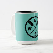 Ontwerp van de Ontdekkingsreiziger van het peddel  Tweekleurige Koffiemok (Voorkant links)