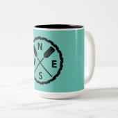 Ontwerp van de Ontdekkingsreiziger van het peddel  Tweekleurige Koffiemok (Voorkant rechts)