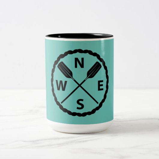 Ontwerp van de Ontdekkingsreiziger van het peddel  Tweekleurige Koffiemok (Center)