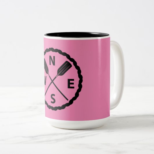 Ontwerp van de Ontdekkingsreiziger van het peddel  Tweekleurige Koffiemok (Voorkant rechts)