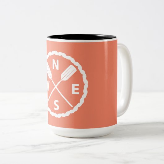 Ontwerp van de Ontdekkingsreiziger van het peddel  Tweekleurige Koffiemok (Voorkant rechts)