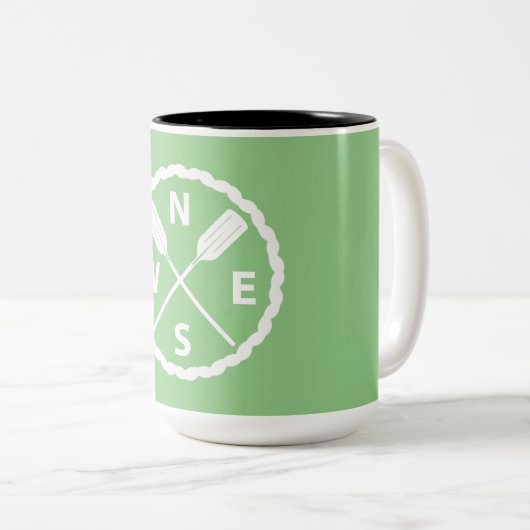 Ontwerp van de Ontdekkingsreiziger van het peddel  Tweekleurige Koffiemok (Voorkant rechts)