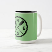 Ontwerp van de Ontdekkingsreiziger van het peddel  Tweekleurige Koffiemok (Voorkant rechts)