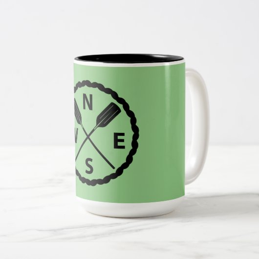 Ontwerp van de Ontdekkingsreiziger van het peddel  Tweekleurige Koffiemok (Voorkant rechts)