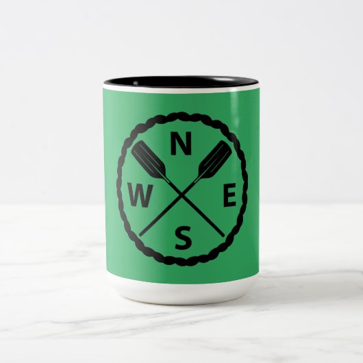 Ontwerp van de Ontdekkingsreiziger van het peddel  Tweekleurige Koffiemok (Center)