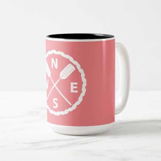 Ontwerp van de Ontdekkingsreiziger van het peddel  Tweekleurige Koffiemok (Voorkant rechts)