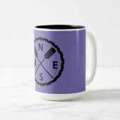 Ontwerp van de Ontdekkingsreiziger van het peddel  Tweekleurige Koffiemok (Voorkant rechts)