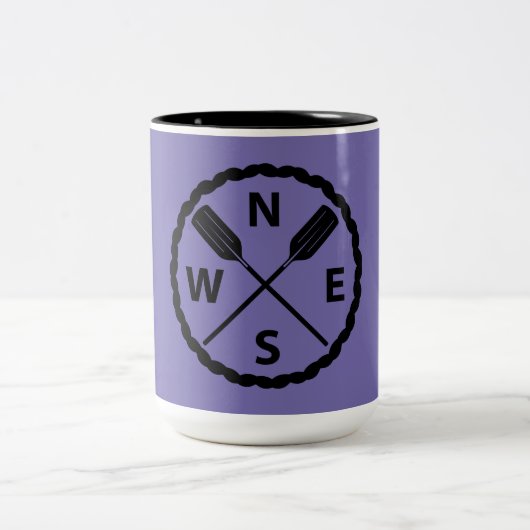 Ontwerp van de Ontdekkingsreiziger van het peddel  Tweekleurige Koffiemok (Center)