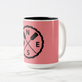 Ontwerp van de Ontdekkingsreiziger van het peddel  Tweekleurige Koffiemok (Voorkant rechts)