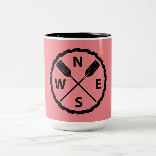 Ontwerp van de Ontdekkingsreiziger van het peddel  Tweekleurige Koffiemok (Center)