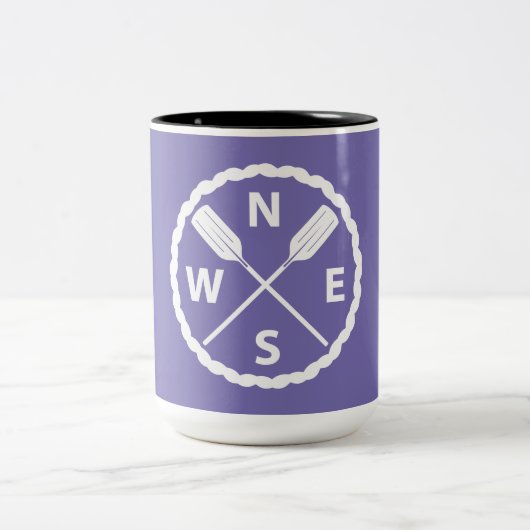 Ontwerp van de Ontdekkingsreiziger van het peddel  Tweekleurige Koffiemok (Center)