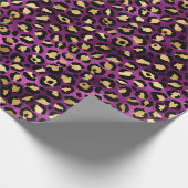 Ontwerp van de Paarse en Gold Leopard-reeks 1 Cadeaupapier (Hoek)