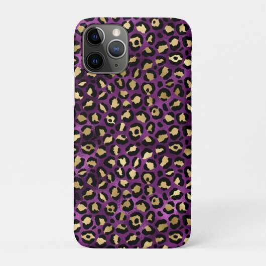 Ontwerp van de Paarse en Gold Leopard-reeks 1 Case-Mate iPhone Case (Achterkant)