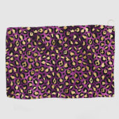 Ontwerp van de Paarse en Gold Leopard-reeks 1 Golfhanddoek (Horizontaal)