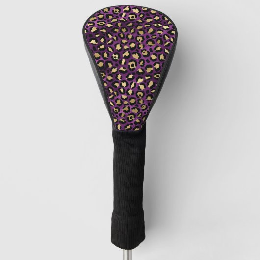 Ontwerp van de Paarse en Gold Leopard-reeks 1 Golfheadcover (Voorkant)