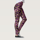 Ontwerp van de Paarse en Gold Leopard-reeks 1 Leggings (Rechts)
