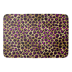 Ontwerp van de Paarse en Gold Leopard-reeks 4 Badmat